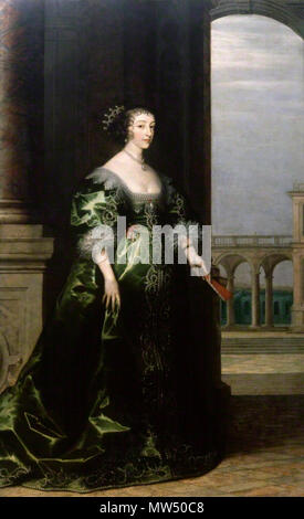 . Anglais : Henrietta Maria (1609-1669), Reine de Charles I. Italiano : Enrichetta Maria (1609-1669), locations Regina di Carlo I. circa 1635. Artiste inconnu, l'arrière-plan par Hendrik van Steenwyck 272 Henrietta-maria 02 Banque D'Images