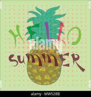 Hello summer banner vector illustration Illustration de Vecteur