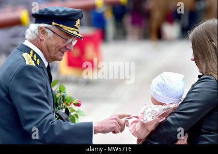 Le 72e anniversaire de Carl XVI Gustaf de Suède au Palais Royal de Stockholm, Suède. Avec : Carl XVI Gustaf de Suède : Stockholm, Suède où Quand : 30 Avr 2018 Crédit : Mark De Giovanni/WENN.com Banque D'Images