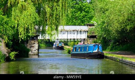 Bateau sur le canal de Trent et Mersey Canal Willington Derbyshire England UK Banque D'Images