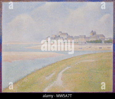 . Anglais : Vue Sur Le Crotoy en amont . 1889 240 Georges Seurat - Vue de Le Crotoy à partir de 195 PC en amont Banque D'Images