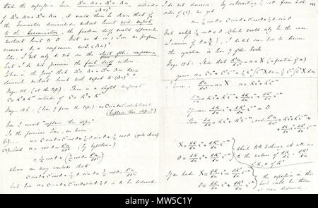 . English : Lettre de Lovelace à de Morgan, à propos du calcul différentiel . 1839. Ada Lovelace Ada-lovelace 26-calcul-lettre-grand Banque D'Images