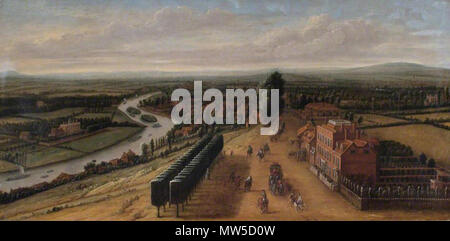 . Anglais : Knyff, Leonard ; La Terrasse et Vue de Richmond Hill, Richmond upon Thames Surrey ; quartier Art Collection, Musée de Richmond (Londres) . 18e siècle. Leonard Knijff (1650-1721) 600 La terrasse et vue de Richmond Hill, Surrey, Leonard Knyff Banque D'Images