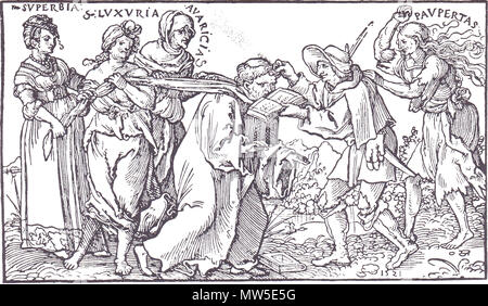 . Anglais : Satire plus de moines, de H.S. Beham. Gravure allégorique. 16e siècle. Inconnu 78 moines Beham Banque D'Images