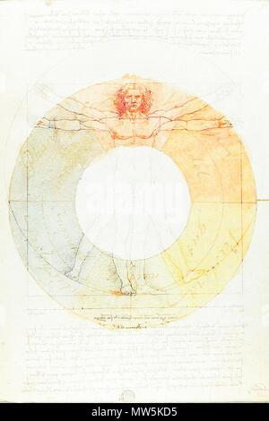. Anglais : Leonardo da Vinci's Homme de Vitruve avec lavis Couleur de Goethe à l'aide d'une couche de l'écran dans Adobe Photoshop. Les couches de l'écran peut être utile dans la conception graphique et à la création d'expositions multiples dans la photographie. 25 mars 2017, 19:30:03. Da Vinci et Goethe 150 Da Vinci et Goethe Banque D'Images