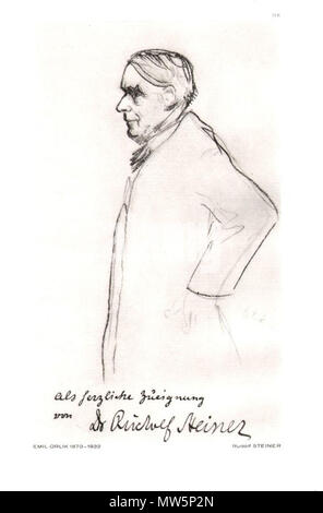 . Deutsch : Dr. Rudolf Steiner, gezeichnet von Emil Orlik, mit einer handschriftlichen Widmung von Steiner . Date inconnue. Emil Orlík (1870-1932) Noms alternatifs : tchèque Emil Orlík peintre et lithographe tchèque Description Date de naissance/décès 21 Juillet 1870 28 septembre 1932 Lieu de naissance/décès Prague Berlin contrôle d'autorité : Q379150 : VIAF 49390293 ISNI : 0000 0001 0899 3252 ULAN : 500005216 RCAC : n82165925 GND : 118590243 169 WorldCat Dr. Rudolf Steiner, par Emil Orlik Banque D'Images