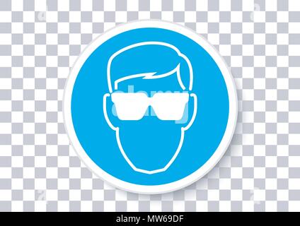 Vector design de protection des yeux doit être porté Illustration de Vecteur