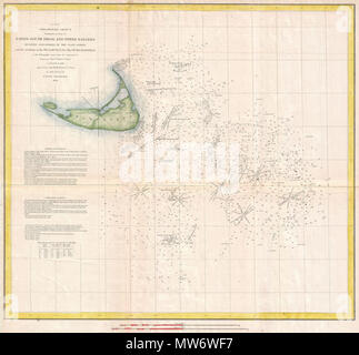 . (N° 2) un croquis préliminaire montrant les positions de Davis's Shoal Sud et d'autres dangers récemment découvert par la côte et l'Enquête sur l'ancien sondage Shoal Sud, Basse, Rip, vieil homme Pochuck Rip, &c.. Anglais : cette belle et importante carte mer ou carte illustre les eaux entourant l'île de Nantucket, Massachusetts, y compris Davis, Shoal haut-fond vieux sud, et d'autres. Rare, très importante et souvent sous-estimé, ce 1853 carte révèle une étape importante dans la cartographie des hauts-fonds au large de Nantucket. Si l'imprévisible les eaux au large de Nantucket ont été l Banque D'Images