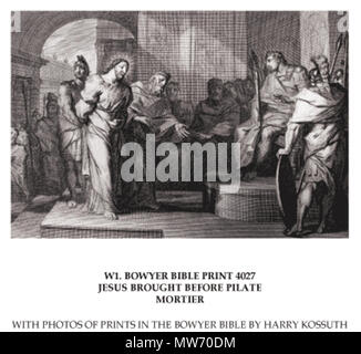 1864 l'Evangile de Marc W. le procès romain et moqueur image 1 de 4. Jésus a apporté devant Pilate. Mortier Banque D'Images