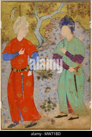 . Anglais : un prince et Page, ca. 1540, Tabriz, British Museum . 19 novembre 2015. Mir Sayyid Ali 21 UN Prince et Page, ca. 1540, Tabriz, British Museum Banque D'Images