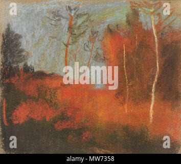 . Anglais : Albert Welti, Herbstwald, autour de 1900. Pastel, 16,8 x 19,6 cm. Schaffhausen, musée Allerheiligen . vers 1900. Albert Welti 32 Albert Welti, Herbstwald, autour de 1900. Pastel, 16,8 x 19,6 cm. Schaffhausen, musée Allerheiligen Banque D'Images