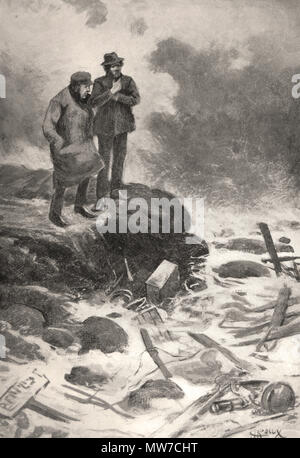 "Tout avait été emmené au large.' Art par George Roux pour Jules Verne's 'La chasse du Meteor or' (1909) Banque D'Images