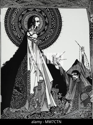 Harry Clarke - Illustrateur irlandais - "J'appelle à haute voix sur son nom.' Art par Harry Clarke pour Poe's Tale "Ligeia" (1936) Banque D'Images