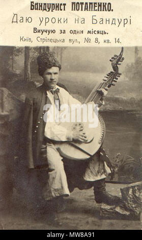 . Anglais : Bandura Player Potapenko, Kiev, Ukraine 71 Banduryst Potapenko Banque D'Images