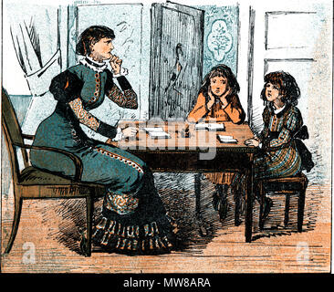 . Anglais : simplicité enfantine. - Pouvez-vous me dire, Chère Anna, quelle est la "vérité" ? - C'est quelque chose qu'on peut dire "par Dieu'. - Je dis que jamais 'par Dieu' ? - Non, madame, mais maman dit aussi que vous dites n'est pas toujours vrai. Dansk : Barnlig envelopper. - Kan du sige mig, lille Anna, hvad er da 'andhed' ? - Det er noget, man tør sige 'ved' Gud AAP. - Nogensinde da jeg Siger 'ved' Gud ? - Nej Frøken Moer siger, hommes, à vous de siger ikke altid Sandhed. 1 juillet 1880. anonymus 72 Barnlig envelopper Banque D'Images