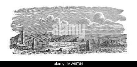 . Boskednan Cercle et Barrow - Cornwall - UK . 1872. William Copeland Borlase (1848-1899) 93 Boskednanborlase Banque D'Images