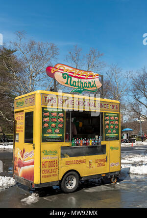 Nathan's Famous Hot Dog Truck Banque D'Images