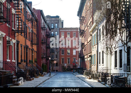 Bloc de bâtiments historiques sur Gay Street à Greenwich Village, quartier de Manhattan à New York City