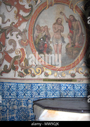 . "Baptême du Christ" ; Cathédrale d'Évora, Portugal . 25 septembre 2006. Georges Jansoone 199 Evora81 Banque D'Images
