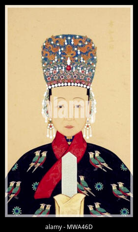 . Le portrait officiel de la dynastie des Ming Imperial Empress . Dynastie des Ming. Peintre de la Chine impériale 126 Dynastie Ming Impératrice XiaoHe Banque D'Images