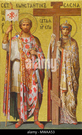 . Constantine et Helena. Mosaïque de la Cathédrale Saint Isaac, Petersburg, Russie . 19e siècle. collectif de mosaicist de la Cathédrale Saint Isaac 141 Constantine et Helena. Mosaïque de la Cathédrale Saint Isaac Banque D'Images