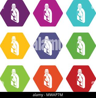 Lave-conditionneuse icons set 9 vector Illustration de Vecteur
