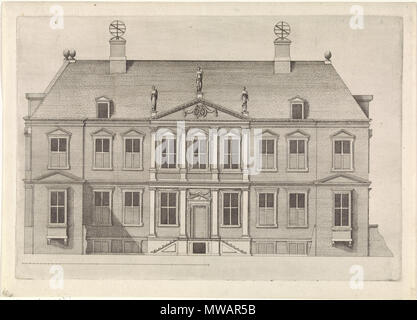 . Nederlands : Het Huis van Huygens aan het Plein te 's-Gravenhage. De voorgevel van het Huygenshuis. Date inconnue. Sans titre by Munier, Hendrick Hondius (I), Pieter Jansz. 155 postes de voorgevel van het Huygenshuis Banque D'Images