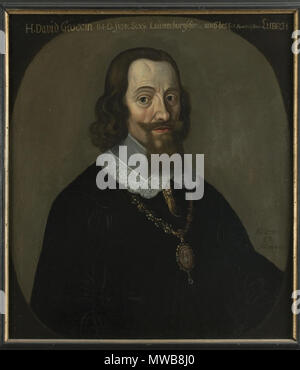 . Portrait de David Gloxin . Deutsch : Porträt des Lübecker Syndicus Gloxin David von unbekannter part nach Anselm van Hulle. Im Nationalmuseum de Stockholm. . Vers 1650. 154 David Gloxin inconnu portrait dans Nationalmuseum Suède Banque D'Images