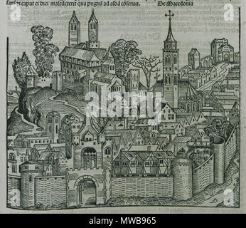 . Anglais : Hartmann. Schedell Liber Cronicarum, Nuremberg, Anton/Koberg Schreyer & Sebastian Kammermeister, 1493. 1493. Hartmann Schedel 155 de Macédoine - Schedell Hartmann - 1493 Banque D'Images