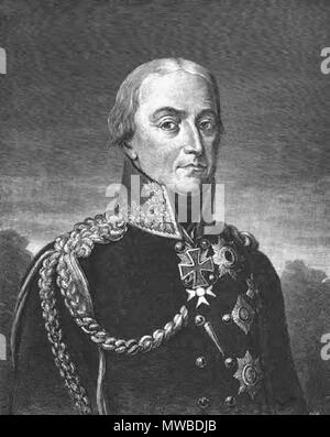 . Anglais : le général Friedrich Graf von Bülow Dennewitz, capable d'un corps prussien commandant qui, dans la campagne de 1813, défait les Français à Ryde et de Dennewitz. Il a également joué un rôle important à Waterloo en 1815. 1906. 229 Inconnu Friedrich Wilhelm Freiherr von Bulow Banque D'Images