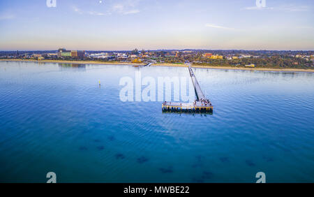 Panorama de l'antenne de Frankston waterfront au crépuscule. Melbourne, Australie Banque D'Images