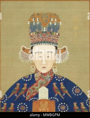 . Le portrait officiel de la dynastie des Ming Imperial Empress . Dynastie des Ming. Peintre de la Chine impériale 127 Dynastie Ming Impératrice XiaoKe Banque D'Images