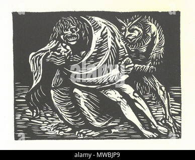 . Deutsch : 3. Holzschnitt aus dem Buch mit Holzschnitten "Walpurgisnacht" von Ernst Barlach nach dem Text aus Goethes Faust I . 1922/23. Ernst Barlach (1870 - 1938) Goethe,248,Barlach Walpurgisnacht, Blocksberggelichter Banque D'Images