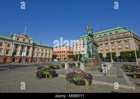 La place Gustav Adolf, Stockholm, Suède Banque D'Images