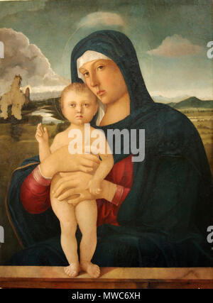 . Italiano : Vergine col bambino, di Giovanni Bellini, 1478, Église Santuario Madonna delle Grazie . 3 mai 2007, 00:22:10. Giovanni Bellini 628 Vergine col bambino - Santuario Madonna delle Grazie di Piove di Sacco Banque D'Images