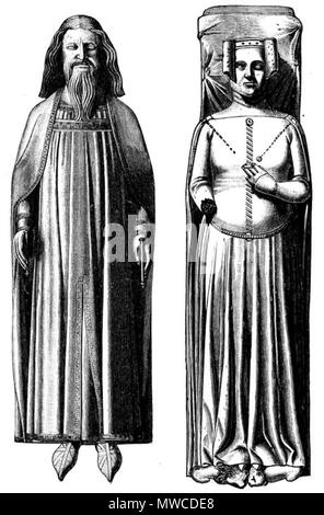 . Anglais : effigies d'Édouard III et de la Reine Philippa ; à partir de leurs tombes dans l'abbaye de Westminster . 1915. Histoire de l'Angleterre par Samuel R. GARDINER 178 EDuard Filpa Banque D'Images