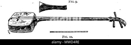 . 'Fig. 10. Samisen japonais, joue avec un plectre en bois avec embout en ivoire.' . 1907. Waldo Selden Pratt 604 THOM Samisen japonais Banque D'Images