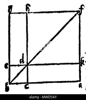 . Italiano : Disegno per gli Elementi di Euclide - edizione tradotta da Niccolo Tartaglia . 29 septembre 2013, 15:51:59. Niccolo Tartaglia, 1565 Euclid 197 042v Banque D'Images