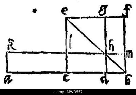 . Italiano : Disegno per gli Elementi di Euclide - edizione tradotta da Niccolo Tartaglia . 29 septembre 2013, 15:52:30. Niccolo Tartaglia, 1565 Euclid 197 044r b Banque D'Images
