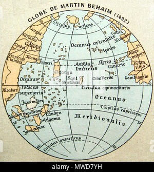 . La reproduction du globe de Martin Behaim, 1492. 1898. Inconnu 403 MartinBehaim1492 Banque D'Images