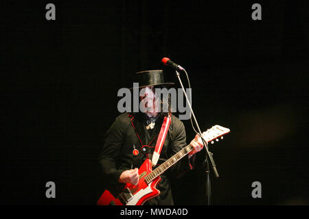 The White Stripes groupe jouant au festival Exit 2005, Novi-Sad, Serbie. Banque D'Images