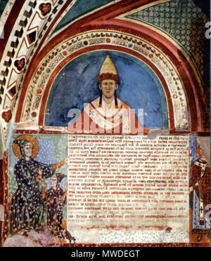 . Anglais : Peinture d'Innocent III au Sacro Speco, Subiaco . vers 1216. Photo anonyme dans J. C. Moore, le Pape Innocent III (2003) ; Anonyme, 13e siècle 297 peinture Innocentius III S Spiritus Banque D'Images