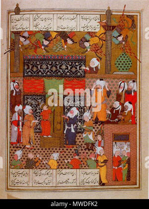 . Iskandar : miniature à la Ka'ba, Safavide Shiraz- sur la base de Nizami, Khamsa. Shiraz safavide, 1534.. Le site web n'a pas dit [2] IskandarKaba 300 Banque D'Images