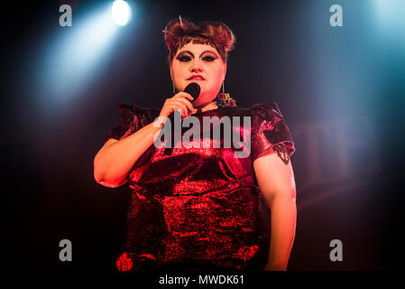 Brighton, East Sussex. 31 mai 2018. La chanteuse américaine Beth Ditto, connu pour la bande de façade les ragots, effectue sa braderie show à Concorde2. Credit : Francesca Moore/Alamy Live News Banque D'Images