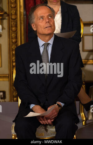 Rome, Italie. 1er juin 2018. Le Ministre des affaires étrangères, M. Enzo Moavero Milanesi Roma 01-06-2018 Quirinale assermentation du nouveau gouvernement Maligna Arte del giuramento del nuovo governo della Repubblica italiana. Credit : insidefoto srl/Alamy Live News Banque D'Images