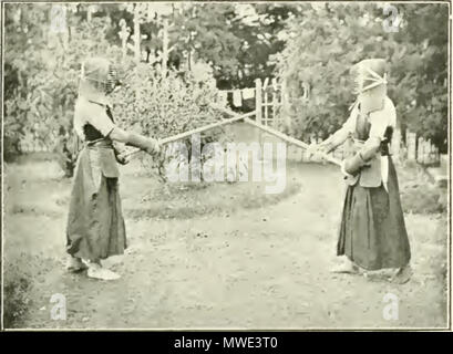 . Anglais : p. 49 : 'l'engage' du chapitre 'Kenjutsu, ou escrime japonaise". 1905 ou avant. aucune information 208 combattants du Japon le kendo s'engager Banque D'Images