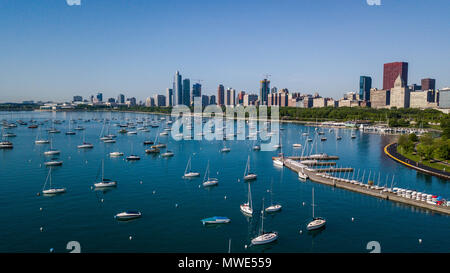 Port de Monroe, d'horizon de Chicago, Chicago, Illinois, USA Banque D'Images