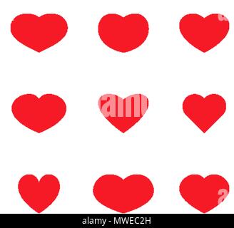 Ensemble d'icônes simple coeur rouge pour la conception Illustration de Vecteur