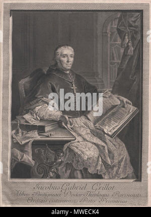 . Anglais : Portrait de Jacques-Gabriel Grillot, abbé de Pontigny (1742-1764). 18e siècle. Gravée par Jean-Joseph Balechou (1715-1765), après que Louis Autreau. 305 Jacques-Gabriel Grillot, 1742-1764 abbé de Pontigny Banque D'Images