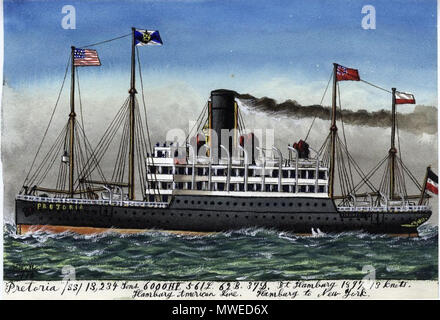 . "S. S. Pretoria", 25,5 x 17,5 cm . 1910 (date difficilement lisible). James Scott Maxwell (1845-1922) 307 James Scott Maxwell SS Pretoria Banque D'Images